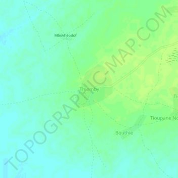 Topografische Karte Thiomby, Höhe, Relief