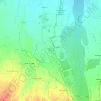 Topografische Karte Tuna, Höhe, Relief