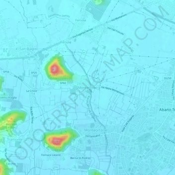 Topografische Karte Monterosso, Höhe, Relief