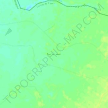 Topografische Karte Puerto Limon, Höhe, Relief