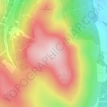Topografische Karte Criffel, Höhe, Relief