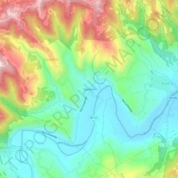 Topografische Karte Quartino, Höhe, Relief