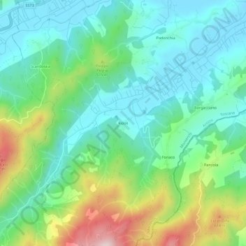 Topografische Karte Ripoli, Höhe, Relief