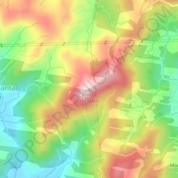 Topografische Karte Morro do Gato, Höhe, Relief