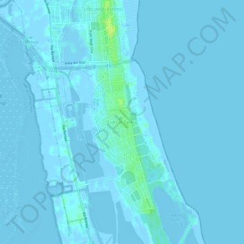 Topografische Karte Lido di Spina, Höhe, Relief
