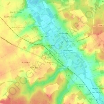 Topografische Karte Saint-Sulpice, Höhe, Relief