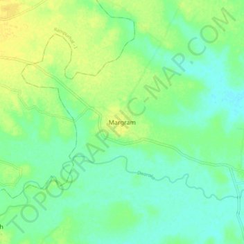 Topografische Karte Margram, Höhe, Relief