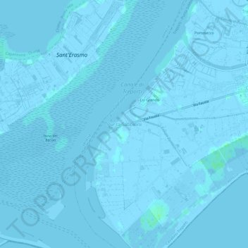 Topografische Karte Punta Sabbioni, Höhe, Relief