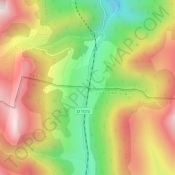 Topografische Karte Col de La Croix Haute, Höhe, Relief