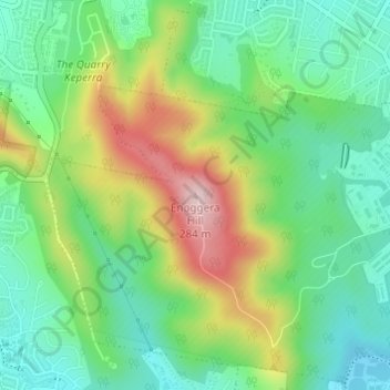 Topografische Karte Enoggera Hill, Höhe, Relief