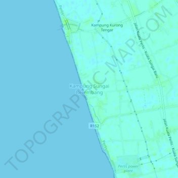 Topografische Karte Kampung Sungai Berembang, Höhe, Relief