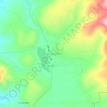 Topografische Karte Juanacatlán, Höhe, Relief