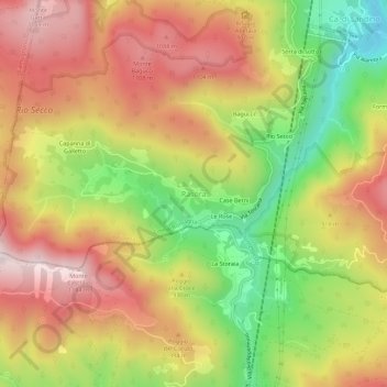 Topografische Karte Rasora, Höhe, Relief