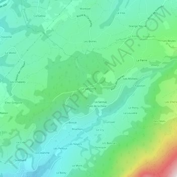 Topografische Karte La Sapinière, Höhe, Relief