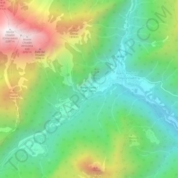 Topografische Karte Ciolos, Höhe, Relief