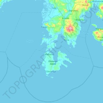 Topografische Karte Lapinigan Islands, Höhe, Relief