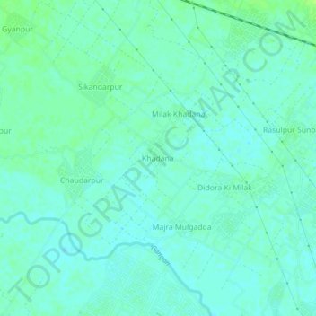 Topografische Karte Khadana, Höhe, Relief