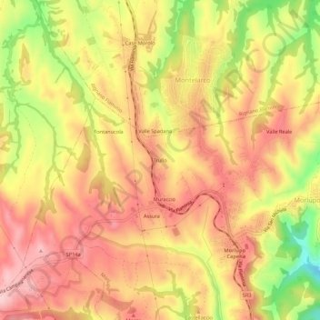 Topografische Karte Trullo, Höhe, Relief