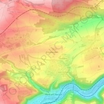 Topografische Karte Breitenbaumhöfe, Höhe, Relief