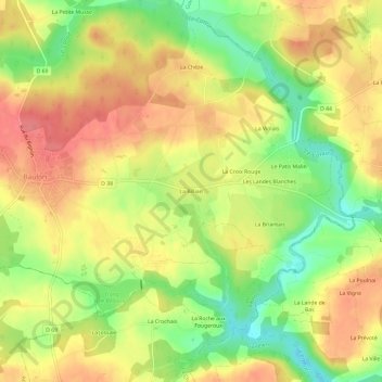 Topografische Karte La Billais, Höhe, Relief