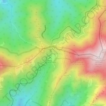 Topografische Karte Puerto de Navacerrada, Höhe, Relief
