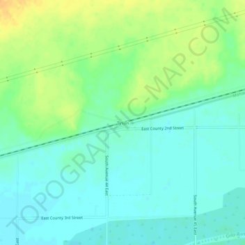 Topografische Karte Tyson, Höhe, Relief