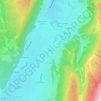 Topografische Karte Le Peuil, Höhe, Relief