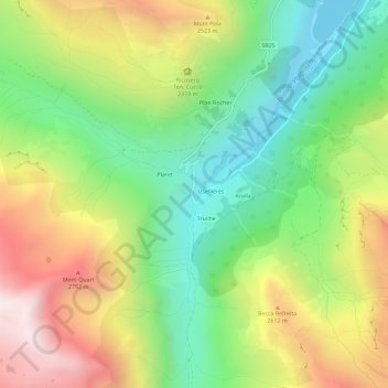 Topografische Karte Surier, Höhe, Relief
