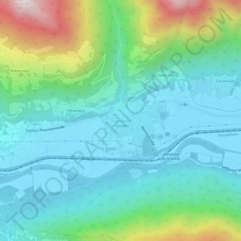 Topografische Karte Steinfeld, Höhe, Relief