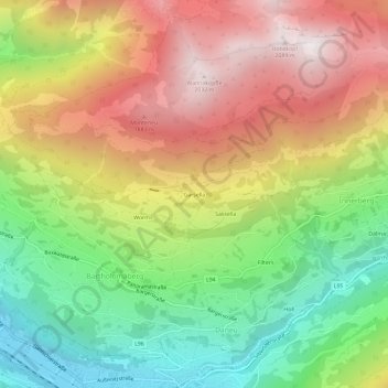 Topografische Karte Garsella, Höhe, Relief