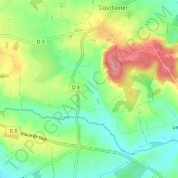 Topografische Karte L'Osier, Höhe, Relief