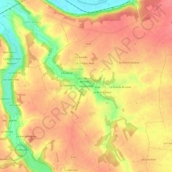 Topografische Karte Les Ouches, Höhe, Relief
