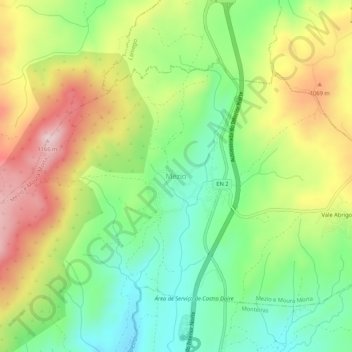 Topografische Karte Mezio, Höhe, Relief