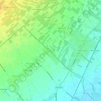 Topografische Karte Quistello, Höhe, Relief