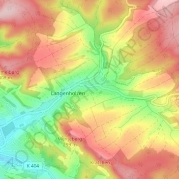 Topografische Karte Sack, Höhe, Relief