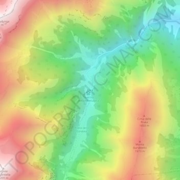 Topografische Karte Foce, Höhe, Relief
