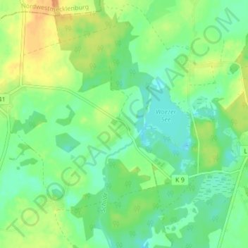 Topografische Karte Döbbersen, Höhe, Relief