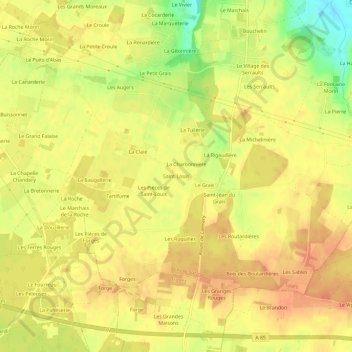 Topografische Karte Saint-Louis, Höhe, Relief