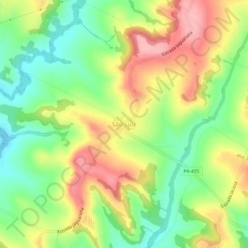 Topografische Karte São Luiz, Höhe, Relief