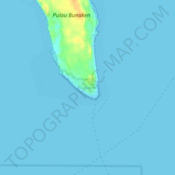 Topografische Karte Bunaken, Höhe, Relief