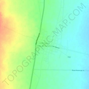 Topografische Karte Villa Santa Rita de Catuna, Höhe, Relief