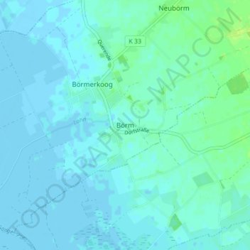 Topografische Karte Börm, Höhe, Relief