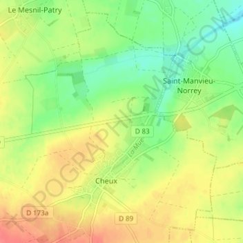 Topografische Karte La Guinguette, Höhe, Relief