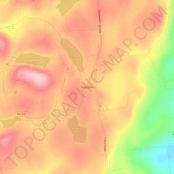 Topografische Karte Poyntelle, Höhe, Relief