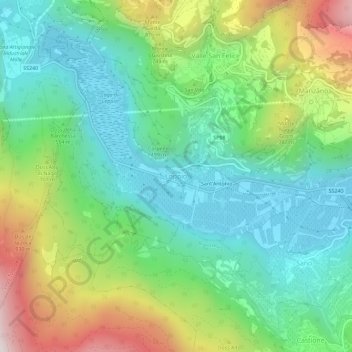 Topografische Karte Loppio, Höhe, Relief