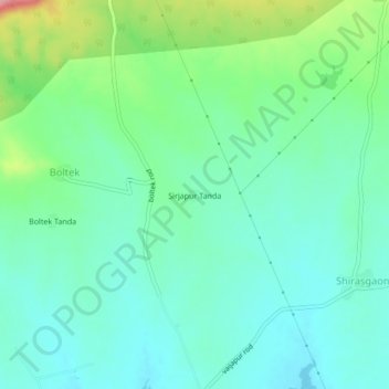 Topografische Karte Sirjapur Tanda, Höhe, Relief