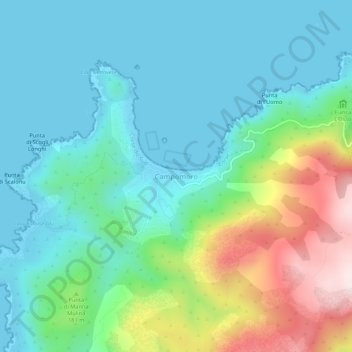 Topografische Karte Campomoro, Höhe, Relief