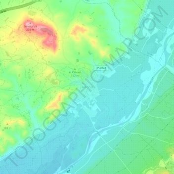 Topografische Karte Aitona, Höhe, Relief