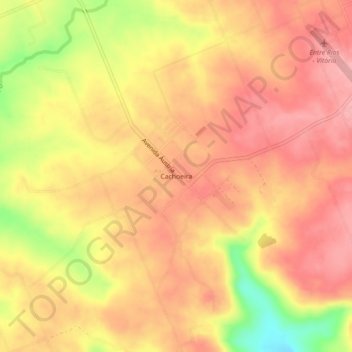 Topografische Karte Cachoeira, Höhe, Relief
