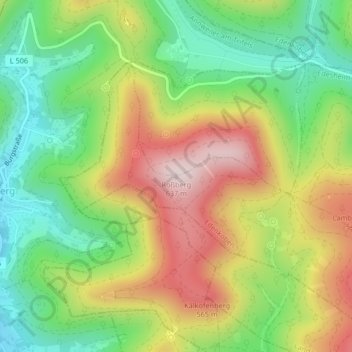 Topografische Karte Roßberg, Höhe, Relief
